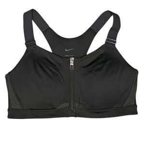 Nike Women's Black Zip-Front Sports Bra